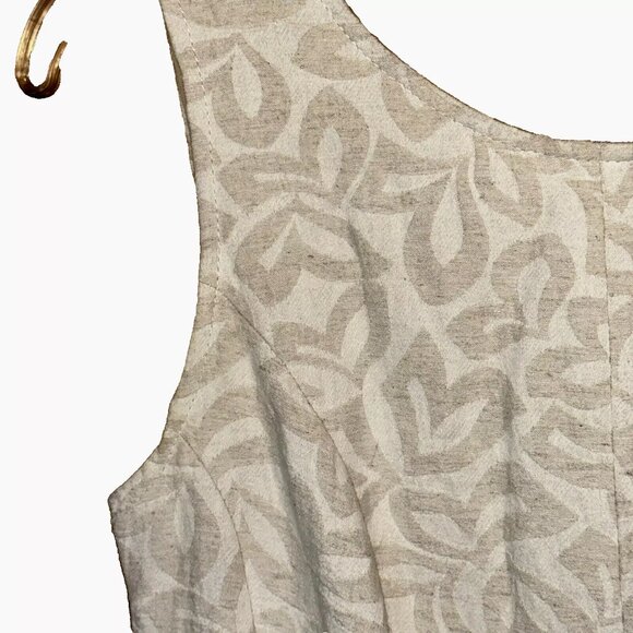 Mystic Los Angeles Cotton/Linen Sleeveless Box Pleat Texture Brocade Dress Sz S - Picture 4 of 7